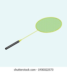 3d illustration render isometric badminton racket
