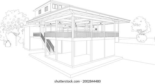 3D illustration of residential project