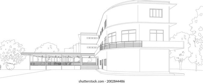 3D illustration of residential project