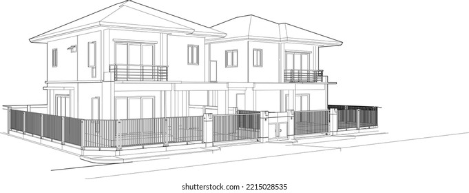 3D illustration of residential project