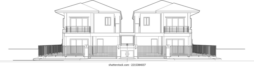 3D illustration of residential project