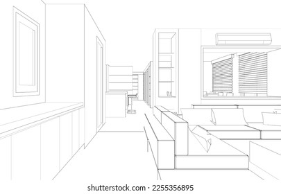 3D illustration of residential project