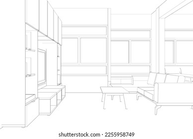 3D illustration of residential project