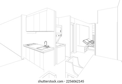 3D illustration of residential project