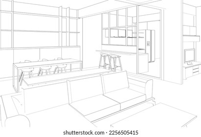 3D illustration of residential project