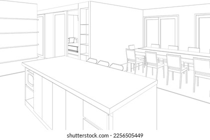3D illustration of residential project
