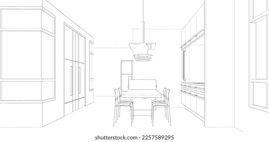 3D illustration of residential project