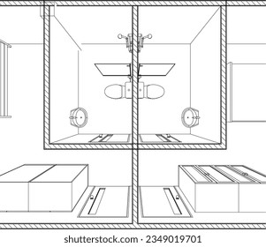 3D illustration of residential project