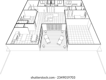 3D illustration of residential project