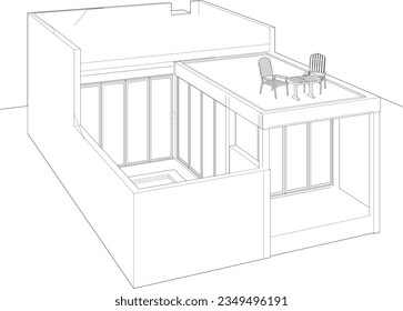 3D illustration of residential project