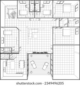 3D illustration of residential project