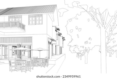 3D illustration of residential project
