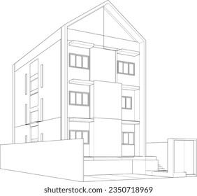 3D illustration of residential project