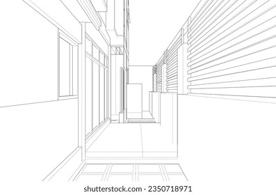 3D illustration of residential project
