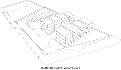 3D-Illustration von Wohnprojekten