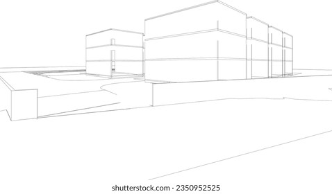 3D illustration of residential project
