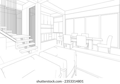3D illustration of residential project