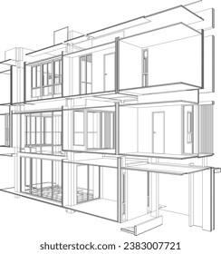 3D illustration of residential project