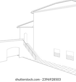 3D illustration of residential project