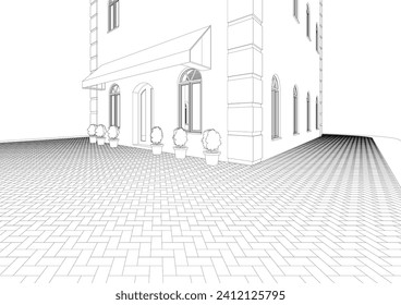 3D illustration of residential project