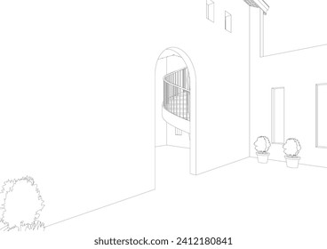3D illustration of residential project