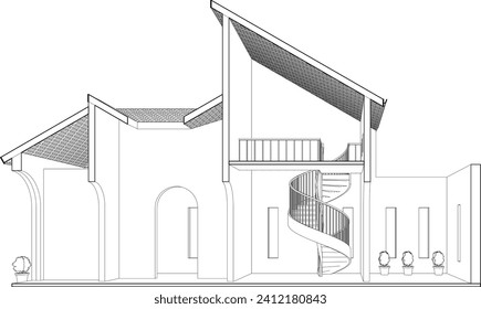 3D illustration of residential project