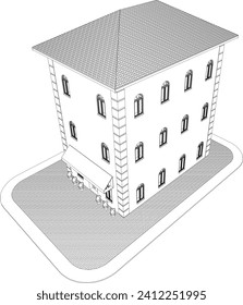 3D illustration of residential project