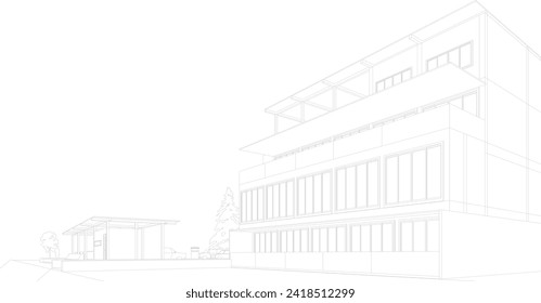 3D illustration of residential project