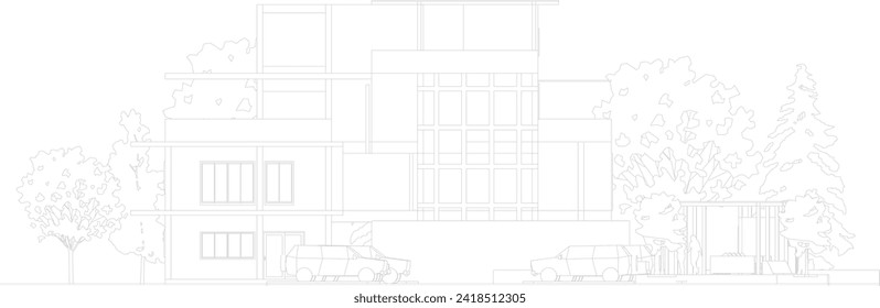 3D illustration of residential project