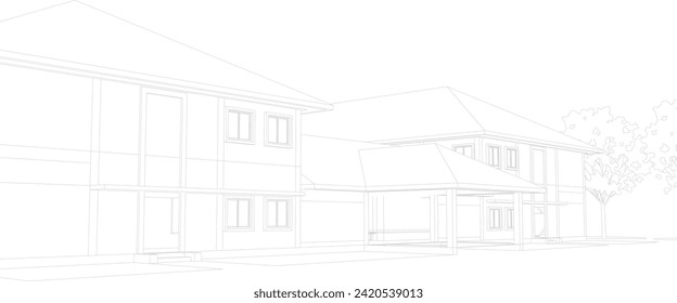 3D illustration of residential project