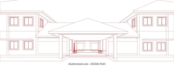 3D illustration of residential project