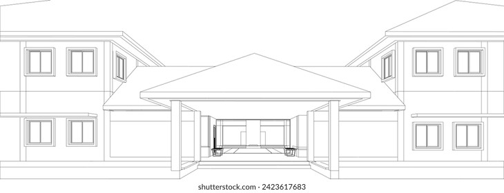 3D illustration of residential project