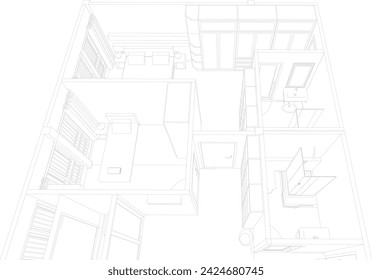 3D illustration of residential project