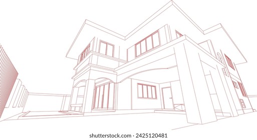 3D illustration of residential project