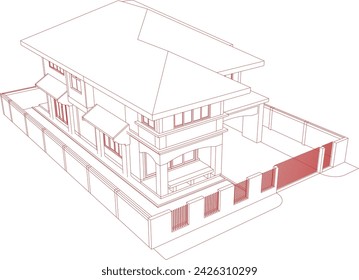 3D illustration of residential project