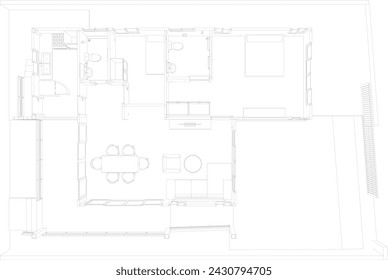 3D illustration of residential project