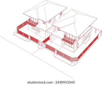 3D illustration of residential project