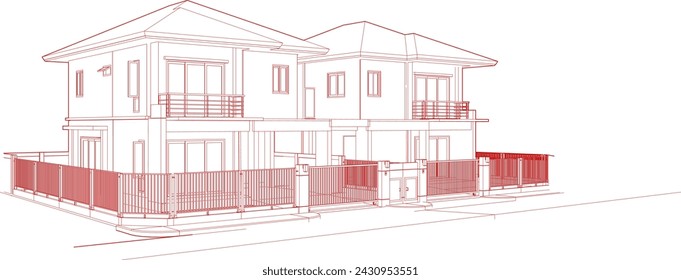 3D illustration of residential project