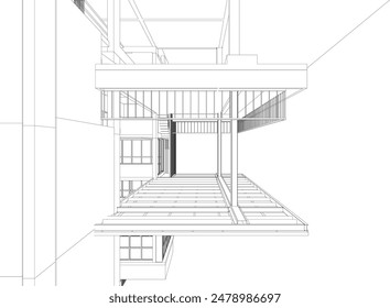3D illustration of residential project