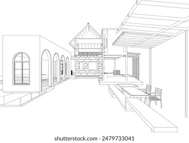3D illustration of residential project
