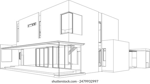 3D illustration of residential project