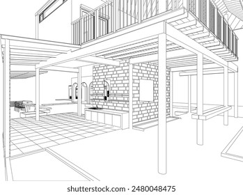 3D illustration of residential project