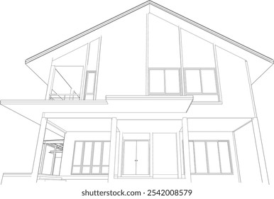 Ilustração 3D de projeto residencial