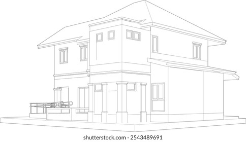 3D illustration of residential project