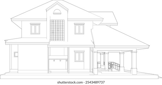 Ilustração 3D de projeto residencial