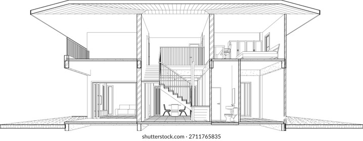 3D-Illustration eines Wohnprojekts