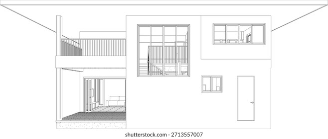3D-Illustration eines Wohnprojekts