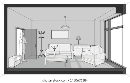 Ilustraciones Imagenes Y Vectores De Stock Sobre Room With