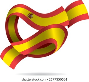 Ilustração 3d de uma bandeira redonda de Espanha