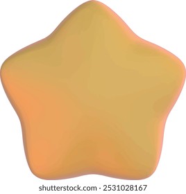 3D illustration of a round star seen